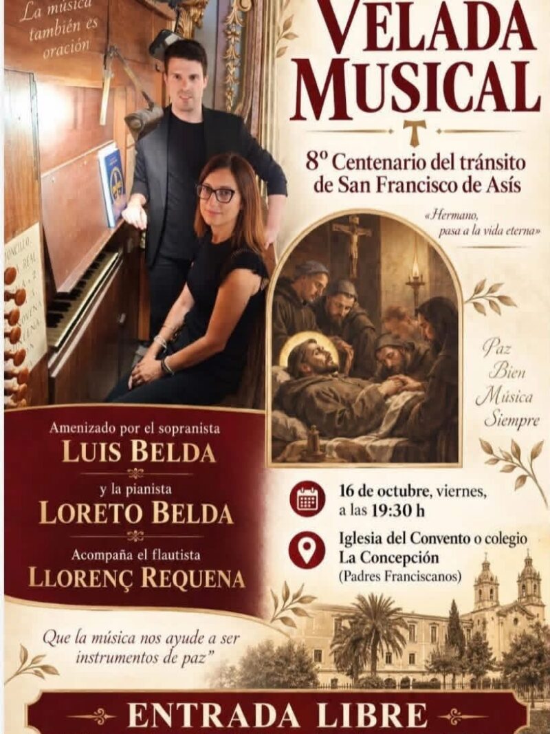 Velada Musical – 8º Centenario del tránsito de San Francisco de Asís